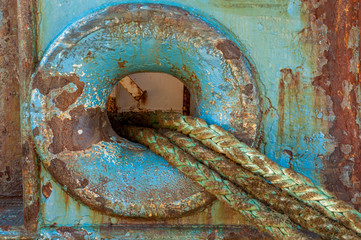 old rusty metal shipdetail