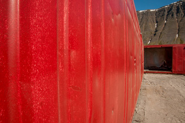 old red container