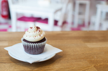 Cupcake served on table