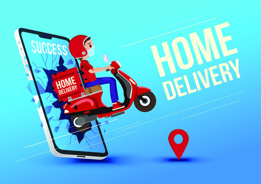 Home delivery service. . Vector EPS