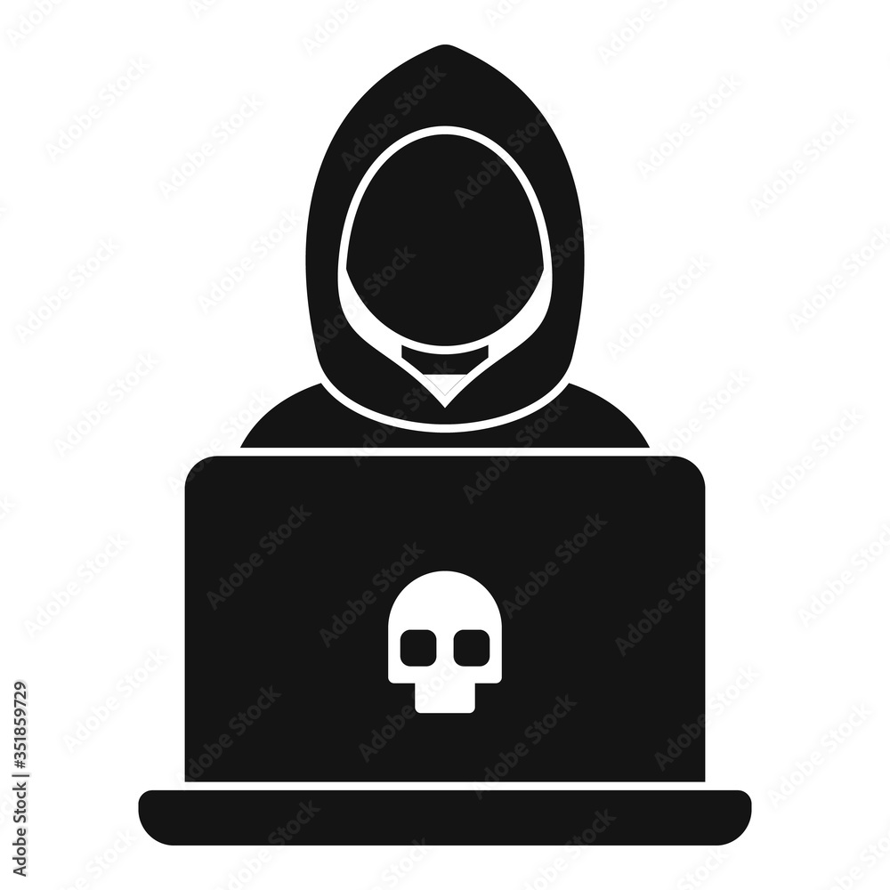 Poster hacker money laundering icon. simple illustration of hacker money laundering vector icon for web des