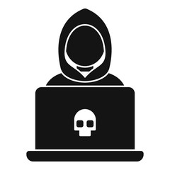 Hacker money laundering icon. Simple illustration of hacker money laundering vector icon for web design isolated on white background