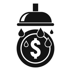 Wash bath coins icon. Simple illustration of wash bath coins vector icon for web design isolated on white background