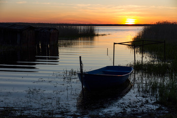 sunset on the lake