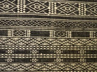 Black and white oriental design carpet rug pattern