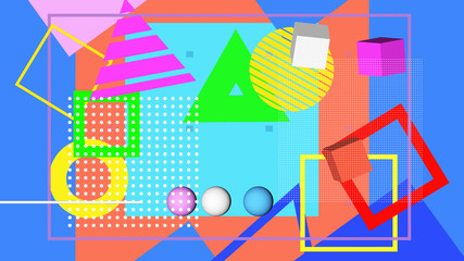 set of colorful geometric shapes