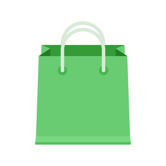 bag paper green for icon isolated on white, cardboard green handle bag for retail container, clip art packaging bag green soft color, paper bag blank