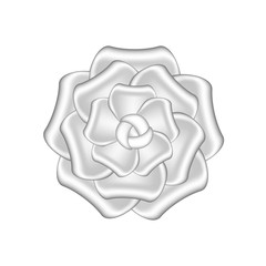 rose flowers silver ornate isolated on white background, luxury flower petal silver simple, silver flowers object metal sculpture, illustration of deluxe silver flower, clip art flowers luxurious