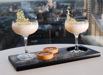 Summer cocktails served on a table