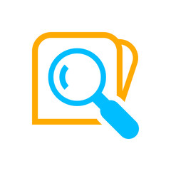 search icon isolated on white, magnifying glass search to file symbol, research icon, wallet flat simple with magnifying glass, research find icon for look or view, search button for exploration focus