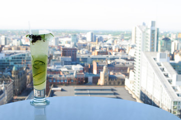 Summer cocktails served on a table
