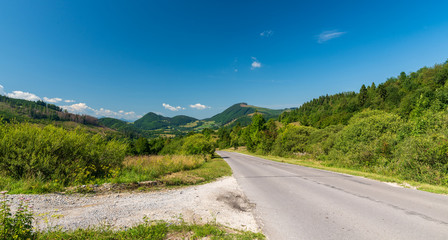 Fototapeta premium Sedlo Lutiska saddle above Lutise village in Slovakia