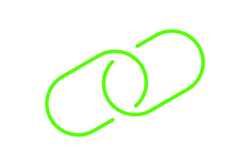 chain link symbol green for icon, simple hyperlink link chain with line thin style, icon link chain for data ux ui website or mobile application, chain joined symbol for element signal network