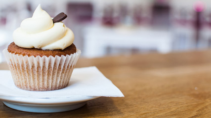 Cupcake served on a table 