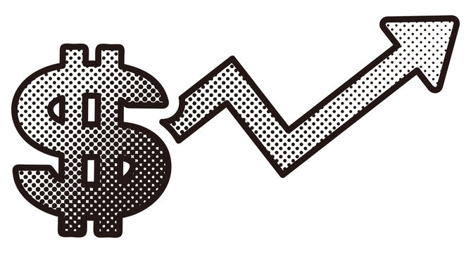 dollar sign with upward arrow clip art preview