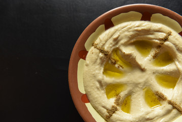 Close up of food served on a table.