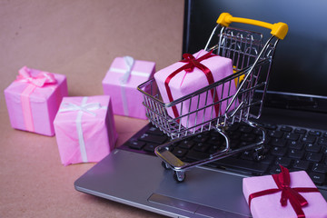 Buying gifts on the Internet. Online shopping, sales and e-Commerce.