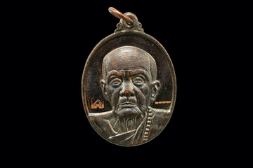Thai amulet isolet with black background 