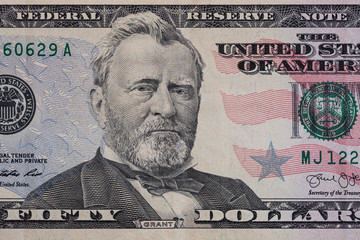 fragment of 50 dollar bill