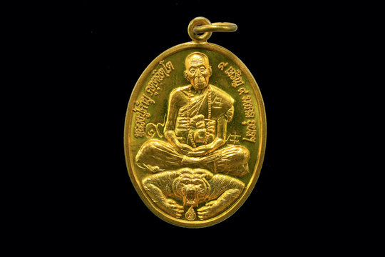 Thai amulet isolet with black background 