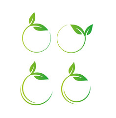 Green leaf logo icon vector illustration