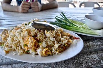The seafood fried rice at Thai restaurant.