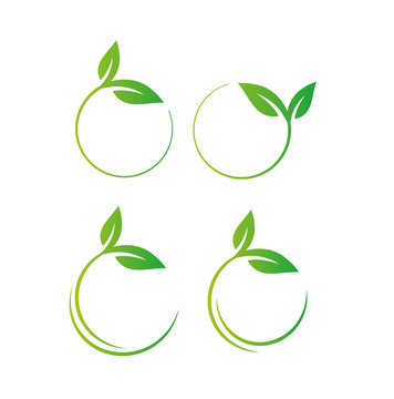 round leaf logo. Natural logos concept design Stock Vector Image & Art -  Alamy