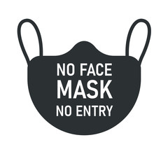 no face mask no entry. The label does not provide service to people who do not wear a mask.
