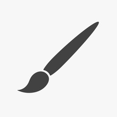 Paintbrush icon. Brush tool for drawing and painting in art. Isolated on a white background.