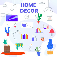 Vector illustration decor for living room