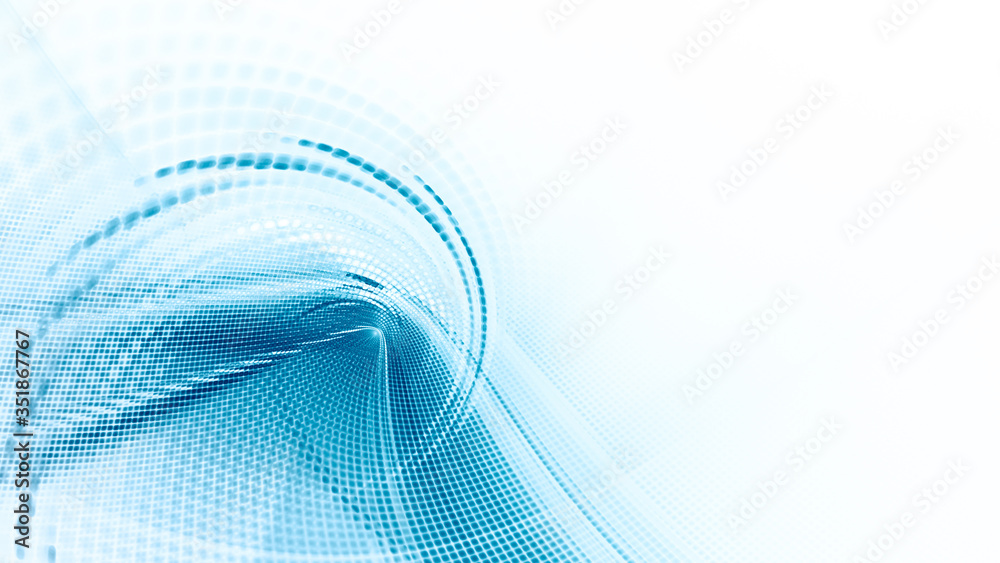 Fototapete Abstract light background. Digital art fractal graphics. Composition of curves and mosaic halftone effects. 3d illustration.