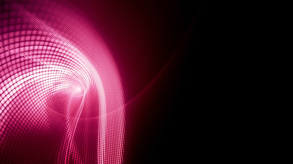 Obraz premium Abstract red and black background. Digital art fractal graphics. Composition of glowing curves and mosaic halftone effects. 3d illustration.