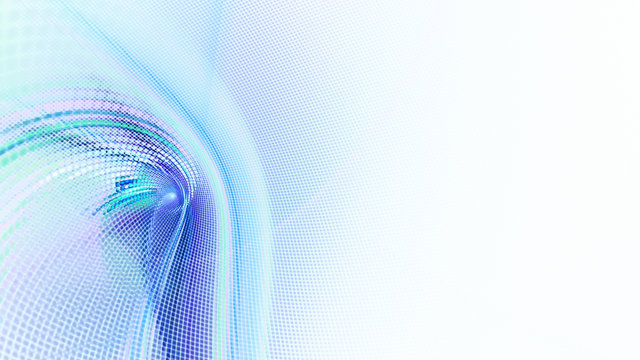 Abstract light background. Digital art fractal graphics. Composition of curves and mosaic halftone effects. 3d illustration.