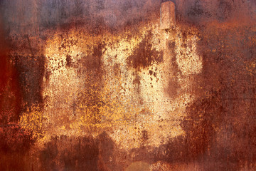 rusty wall of a metal water tank