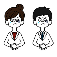 体調不良の医師男女