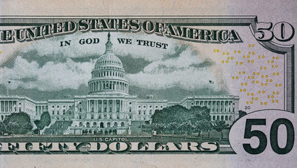 back of 50 dollar bill