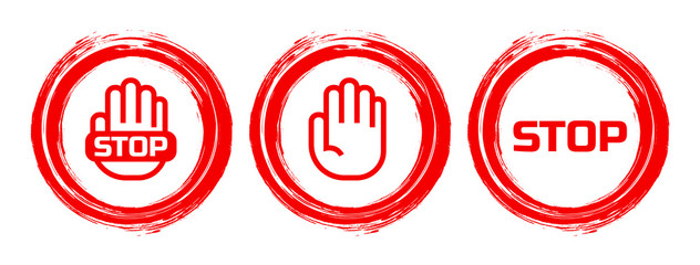 Red stop sign. Vector icon	