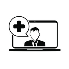 online doctor icon on white background