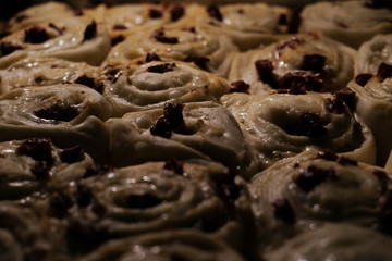 Baking delicious looking sun-dried tomato rolls, freshly from owen