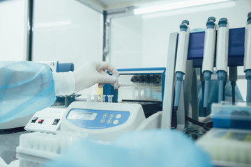 Laboratory equipment used in work with micro test tubes