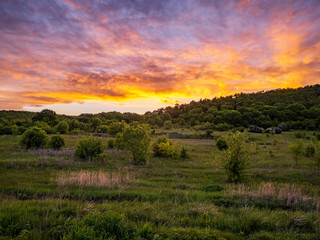 sunset in the mountains