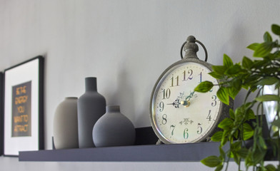 still life grey wall in home