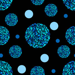 abstract seamless blue pattern with circles blue background