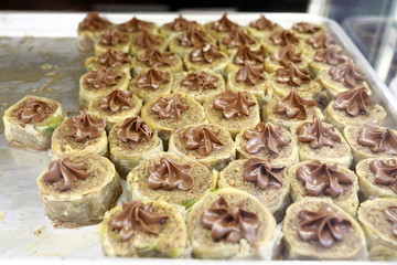 Asian pastries on tray