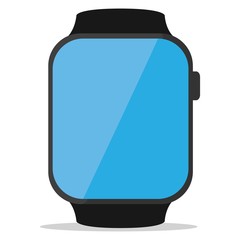 Smart watch fitness band color flat icon for design mockup interface isolated on white background