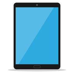 Tablet PC or tablet computer flat style color icon for design mockup interface isolated on white background.