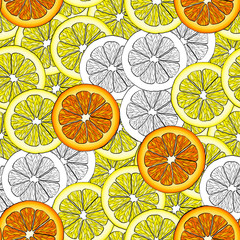 seamless pattern with oranges