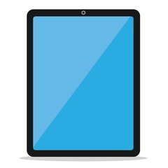 Tablet PC or tablet computer flat style color icon for design mockup isolated on white background.