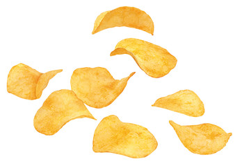 potato chips isolated on white