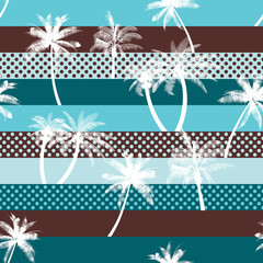 abstract blue background with palm trees